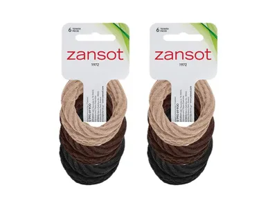 Imagen del producto de Zansot, gomas elásticas para el pelo, grandes, de tela, 12 unidades, en colores , marrón y beige
