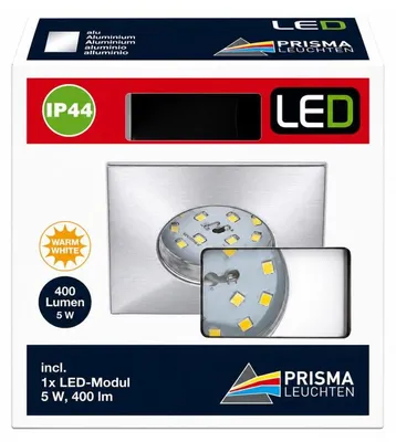 Produktbild von Briloner LED Einbaustrahler eckig 5W Warmweiss IP44 Kunststoff/ Alu 400 Lumen