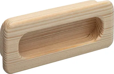 Produktbild von Alles im Griff Griffmuschel Cidras Breite 110mm, Schiebetür Griffmulde aus Holz, Muschelgriff Einlassmaß 102x42mm, Fichte roh