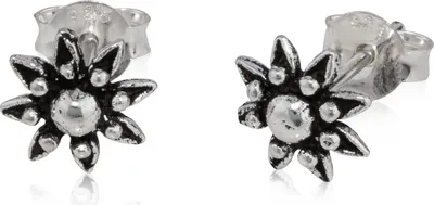Produktbild von Paar Sonne Ohrstecker 925 Silber Oxidiert Ohrschmuck 6mm Kleine Ohrringe