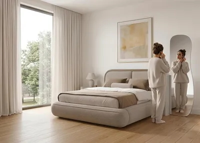 Immagine prodotto di Specchio da parete curvo, design moderno e lussuoso, specchio a figura intera