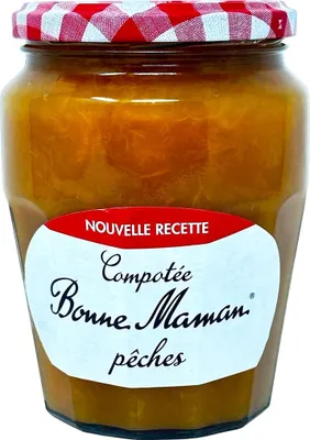 Produktbild von Bonne Maman Compotée Pêches - Sonnengereifter Pfirsichgenuss in jedem Bissen NEUE REZEPTUR