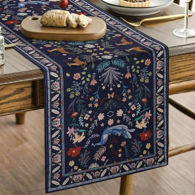 Obrázok produktu pre Modrý boho obrus, 40x100 cm, polyester