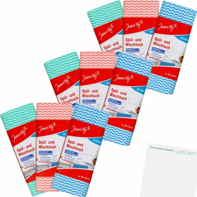 Produktbild von Jeden Tag Spül- und Wischtuch 38x50cm 3er Pack (3x10Stk Packung) + usy Block