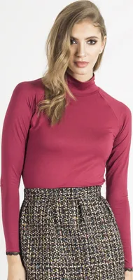 Produktbild von Damen Rollkragenbluse Pearl, pink, Größe 40, taillierte Passform, lange Ärmel