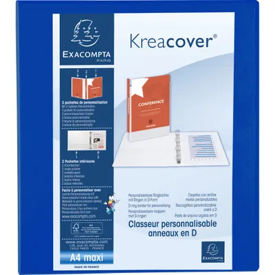 Image de Exacompta 10x Classeur PP 4 anneaux en D 50mm A4 maxi Bleu 51844BE
