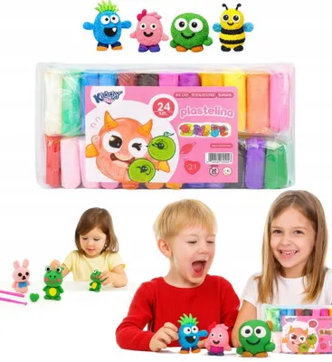 Zdjęcie produktu dla Masa plastyczna magiczna piankolina plastelina glina polimerowa 24szt