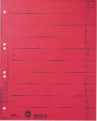 Image de LEITZ Intercalaires A4 extra-larges Carton manila 230 g/qm rouge 100 intercalaires