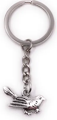 Produktbild von Onwomania Schlüsselanhänger Vogel Piepmatz Spatz Tier Federvogel Metall Anhänger Charm