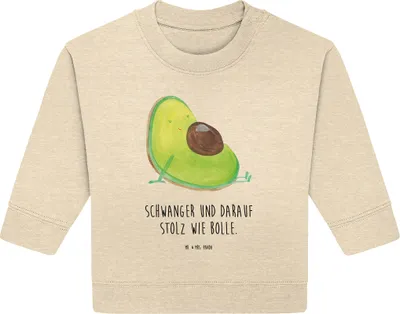 Produktbild von Mr. & Mrs. Panda Organic Baby Pullover Avocado Schwangerschaft 12. - 18. Monat - Natural Raw - Geschenk, Babyparty, Schwanger, Bullover