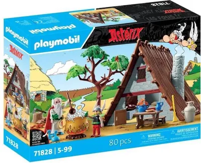 Produktbild von PLAYMOBIL Astérix Hütte mit Panoramix, Astérix Comicfiguren, 80 Teile, Ab 5 Jahren