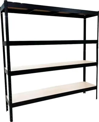 Immagine prodotto di SCHULTE Regalwelt scaffale per carichi pesanti con 4 ripiani in MDF, 180x150x50 cm (HxLxP), portata 150 kg per ripiano, nero