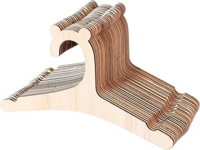 Produktbild von 30 Stück Holzkleiderbügel - Natürliche Kleiderbügel für Kinderkleidung