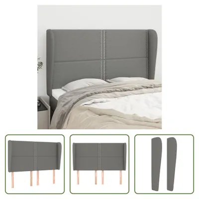 Produktbild von The Living Store Kopfteil mit Ohren Dunkelgrau 147x23x118/128 cm Stoff