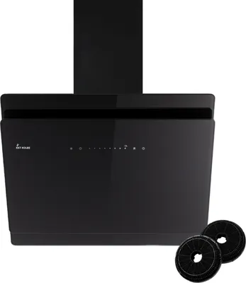Produktbild von KKT KOLBE A+++ Dunstabzugshaube 60 cm 782 cbm/h | Umluft | Abluft | Kopffrei | Wandhaube | Schräghaube | Schwarz | Glas | Nachlaufautomatik | SensorTouch | LED-Beleuchtung | SOLO6005S