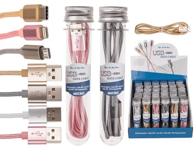 Produktbild von USB-Datenkabel für iPhone, Typ C & Micro sortiert