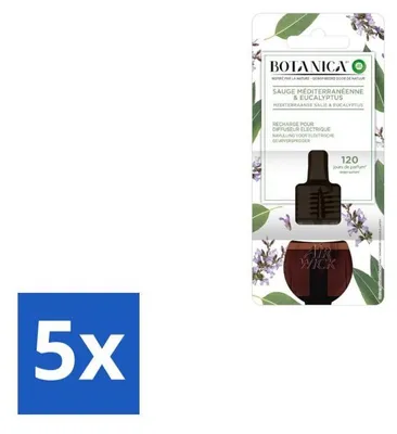 Zdjęcie produktu dla Air Wick – wkład uzupełniający – Botanica Śródziemnomorska szałwia i eukaliptus – 19 ml – opakowanie ekonomiczne – 5 sztuk