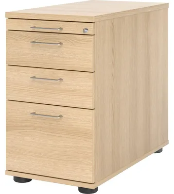 Produktbild von Standcontainer 80cm 2 Schub 1 Hängeregistratur Schloss Bügelgriff Eiche