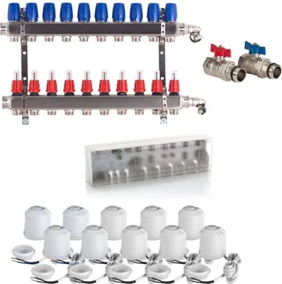 Produktbild von Heizkreisverteiler Komplettset BASIC für Fußbodenheizung 10 Heizkreise