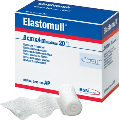 Produktbild von Elastomull in Polypropylen Elastische Fixierbinde Fixierverband 4m x 8cm, 20 Stk