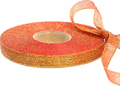 25m edles Dekoband Glitzerband 12mm Geschenkband mit Glitzer, rot