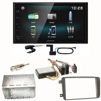 Produktbild von Kenwood DMX-125DAB USB DAB+ Einbauset für Mercedes C-Klasse W203 CLK W208 W209