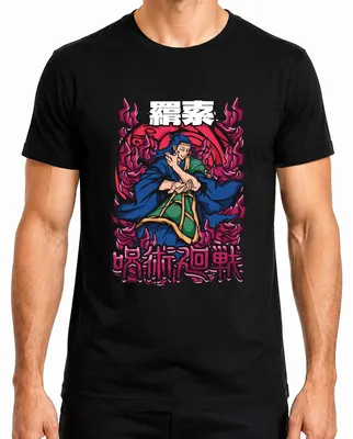 Productafbeelding van Jujutsu Kaisen Anime, Vlammenmagiër, Japans, Manga, Anime, Esthetiek, Heren T-shirt, Zwart, Maat S