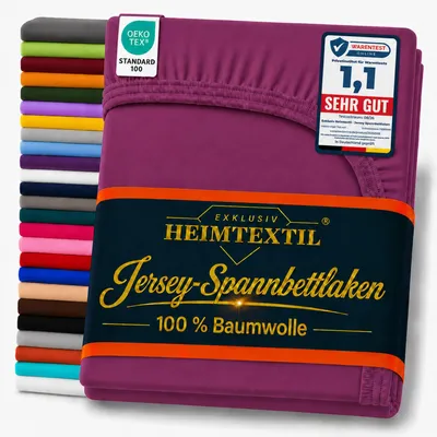Produktbild von EXKLUSIV HEIMTEXTIL Jersey Spannbettlaken 120 x 200 cm Lila
