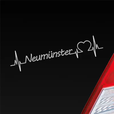 Produktbild von Auto Aufkleber Neumünster Herz Puls Stadt City Liebe Love Herzschlag Heimat 19x5 cm Silber Sticker Heckscheibenaufkleber