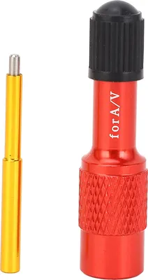 Productafbeelding van Fietsvork ventiladapter, aluminiumlegering - verlengstuk/adapter voor ventiel, rood, geschikt voor mountainbikes