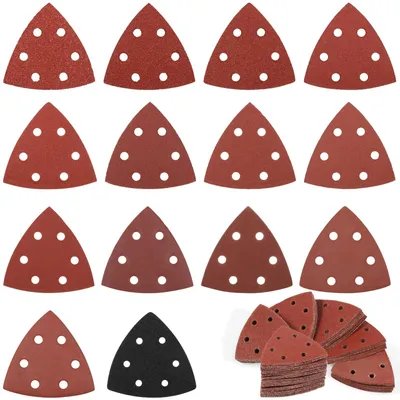 Image de 195 feuilles de papier abrasif Delta pour ponceuse triangulaire - Différents grains