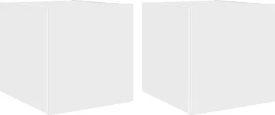 Produktbild von vidaXL TV-Wandschränke mit LED-Leuchten 2 Stk. Weiß 30,5x35x30 cm