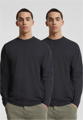 Immagine prodotto di Maglietta a maniche lunghe da uomo, modello Urban Classics Basic, confezione da 2, colore nero+nero - taglia S