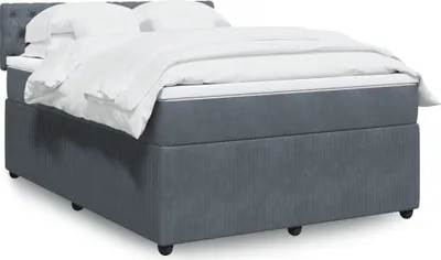 Produktbild von Möbel Boxspringbett mit Matratze Dunkelgrau 140x190 cm Samt - Bettrahmen 3287741