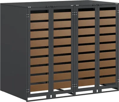 Produktbild von vidaXL Wagenmüllbehälter für 2 Behälter 136 x 77,5 x 115,5 cm Stahl