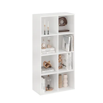 Produktbild von KOMTO Bücherregal Weiß – Regal mit 8 Fächern, Würfelregal, Standregal für Wohnzimmer, Kinderzimmer, Schlafzimmer | Cube Regal 61 x 120 x 29 cm