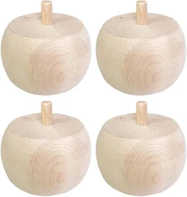 Productafbeelding van Set van 4 Ongelakte Houten Meubelpoten van Beukenhout voor Bank en Kast