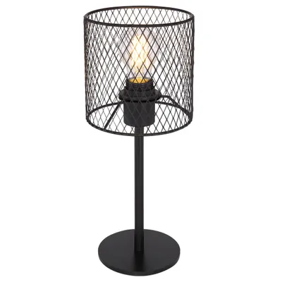 Produktbild von LED Tischleuchte, Metallgeflecht, schwarz, Höhe 35 cm