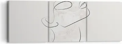 Produktbild von Bild auf Leinwand - Leinwandbild - 3 Teile - Gesicht Linie Skizze - 90x30cm - Wand Bild - Wanddeko - Wandbilder - Leinwanddruck - Bilder - Wanddekoration - Leinwand bilder - Wandbild - CA90x30-5031