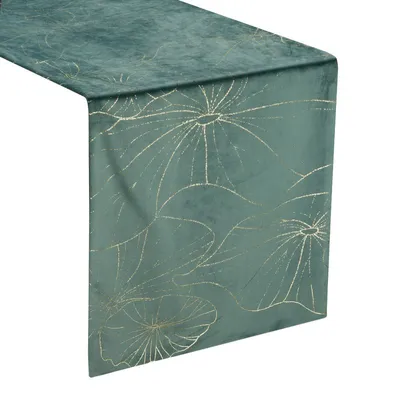 Produktbild von Eurofirany 390063, Rechteckig, Beige, Polyester, Tischläufer, Blumenmuster, 35 x 180 cm