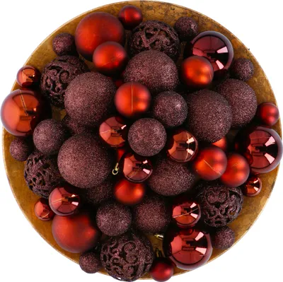 Produktbild von Giftsome 101 Weihnachtskugeln Bronze Deko Set Ø3/4/6 cm Unzerbrechlich für Innen & Außen