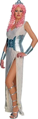 A woman wearing a costume.