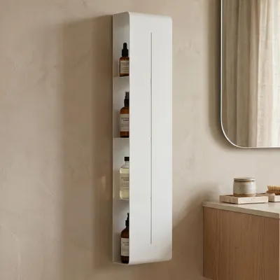 Produktbild von doporro Regal Schmal Weiß 4 Etagen, Schmales Regal Badezimmer 90 x 20 x 9 cm, Badezimmer Regal aus Metall, Reglo-16
