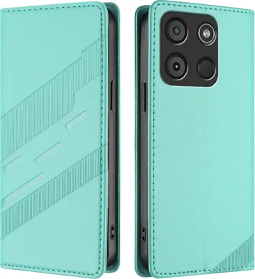 Image de Etui pour itel A60/itel A60S, étui portefeuille en cuirPolyuréthaneavec fente pour cartes et fonction stand Türkis