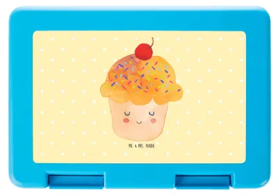 Produktbild von Mr. & Mrs. Panda Lunchbox Cupcake - Gelb Pastell - Geschenk, Bentobox, Küche Spruch, Vesperbox, Gute Laune, Muffin, Bento Box, Snackbox, Vorratsbehälter, Wunder, Cupcakes