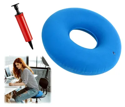 Produktbild von Donut-Kissen für Hämorrhoiden, orthopädisches Sitzkissen nach Operation, tragbares aufblasbares Sitzkissen mit Pumpe für Schmerzen im Steißbein, geeignet für Rollstühle und Schwangere