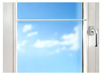 Produktbild von genialo Gardinen-Klemmstange "Flexi", Scheibenstange für Fenster, Gardinenstange Teleskopstange ausziehbar, ohne kleben, weiß