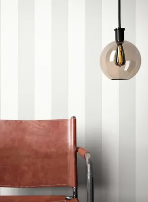 Produktbild von NEWROOM Tapete Grau Vliestapete Streifen - Streifentapete Landhaus Weiß  Blockstreifen Linien  Grafisch