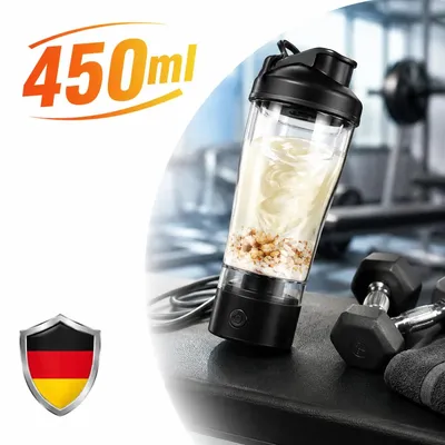 Produktbild von Trinkflasche Elektrischer Protein Shaker 450ml USB-C wiederaufladbar BPA-frei