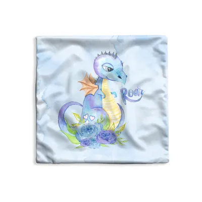 Obrázek produktu pro MuchoWow® Povlak na polštář - 40x40 - Dinosaurus - Modrý - Dětský pokoj - Chlapci - Dívky - Děti - Dekorační povlak na polštář